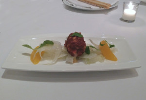 rice croquette,fennels and orange